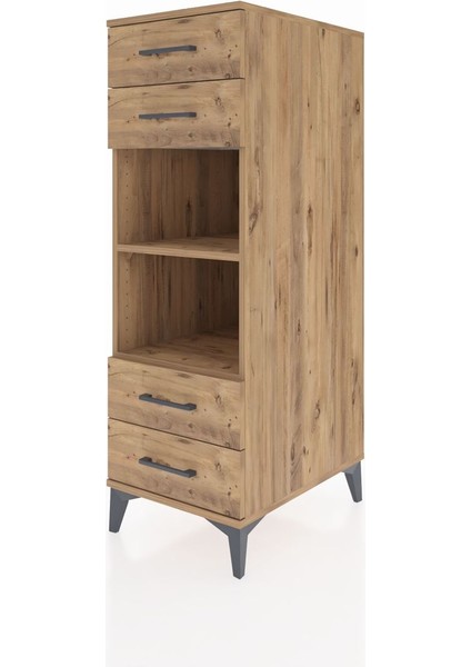 Kronos Dolap 2 Raflı 4 Çekmeceli 44X59X134 Çam-Çam modelleri