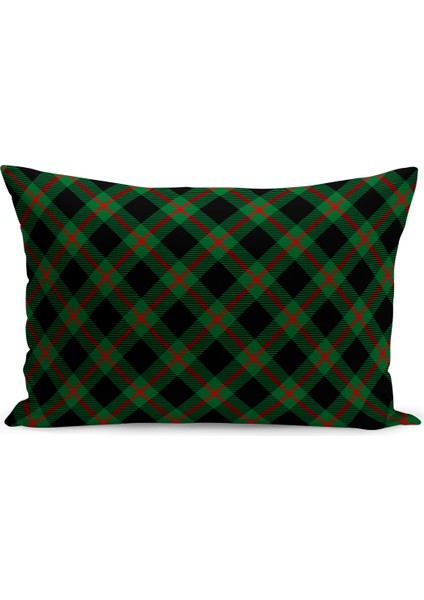 Yılbaşı Ekose Serisi Çift Tarafı Dijital Baskılı Kırlent Kılıfı (Christmas Noel Cushion Cover)