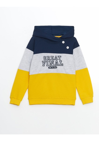 Yeni Sezon Kapüşonlu Baskılı Erkek Çocuk Sweatshirt
