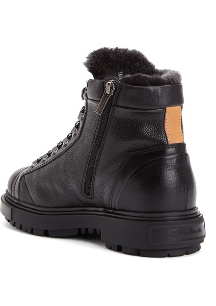 Saint Moritz Siyah Erkek Deri Bot modelleri