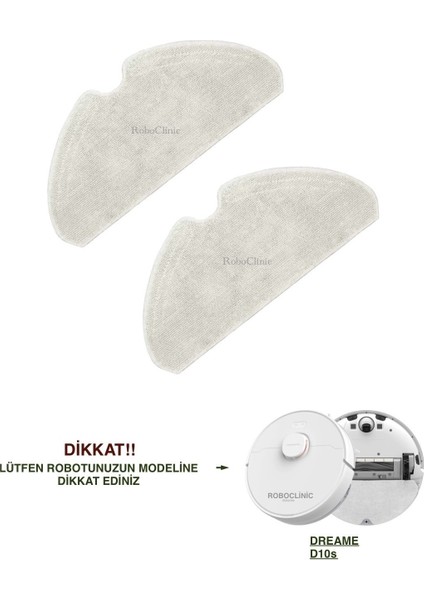 Dreame Bot D10S Beyaz Yedek Mop 2 Adet