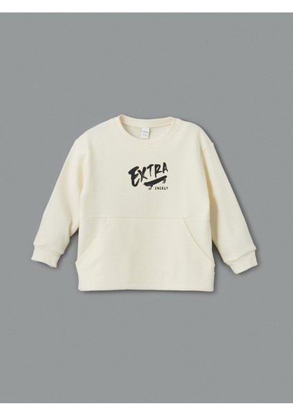 Yeni Sezon Bisiklet Yaka Baskılı Erkek Çocuk Sweatshirt modelleri