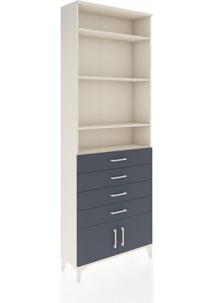 Arges Dolap 4 Raflı 4 Çekmeceli 2 Kapaklı 88X30X243 Aytaşı-Antrasit fiyatları