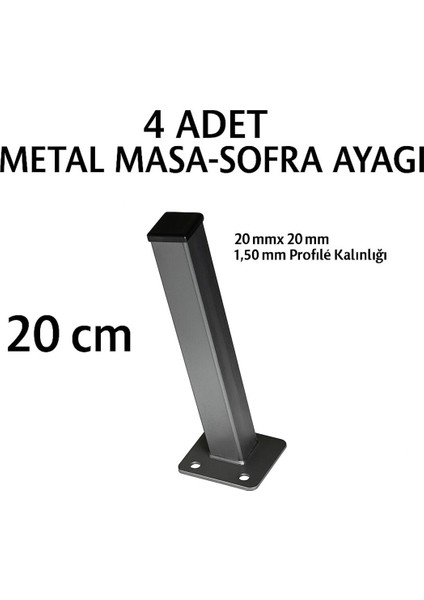 4lü Katlanır Metal Yer Sofrası Ayağı Yer Masası Ayağı 20 cm