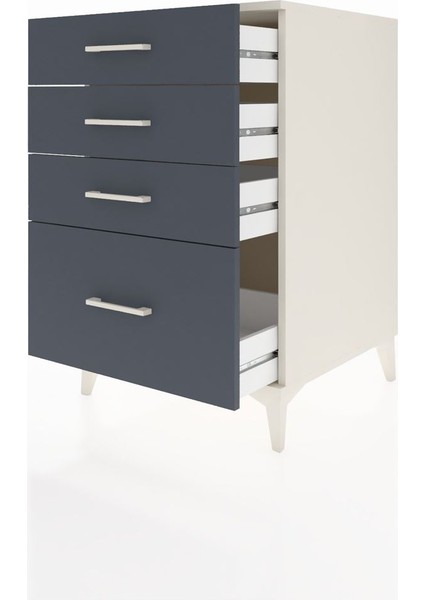 Kronos Komodin 4 Çekmeceli 60X59X96 Aytaşı-Antrasit fırsatları