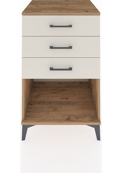 Kronos Komodin 3 Çekmeceli 60X59X96 Çam-Aytaşı