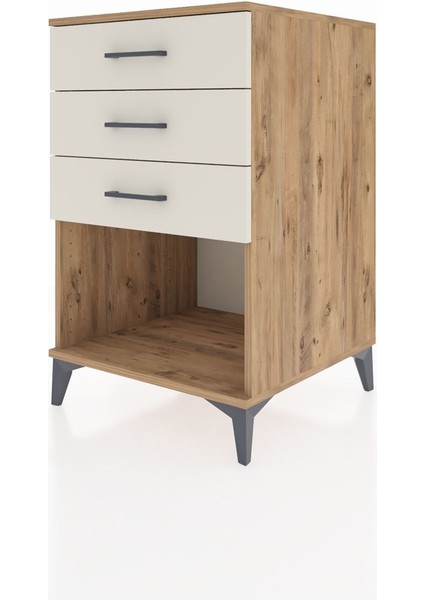 Kronos Komodin 3 Çekmeceli 60X59X96 Çam-Aytaşı modelleri