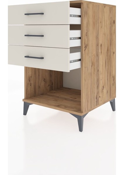 Kronos Komodin 3 Çekmeceli 60X59X96 Çam-Aytaşı fırsatları