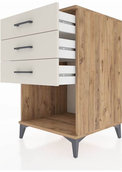 Kronos Komodin 3 Çekmeceli 60X59X96 Çam-Aytaşı indirimleri