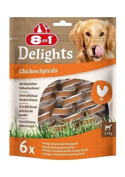 Delights Smart Spirals Tavuklu Burgu Köpek Ödülü 6 Adet - Petshopundan