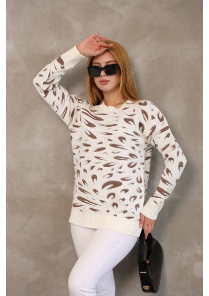 Desenli Neptun Kazak Kahve Beyaz fiyatları