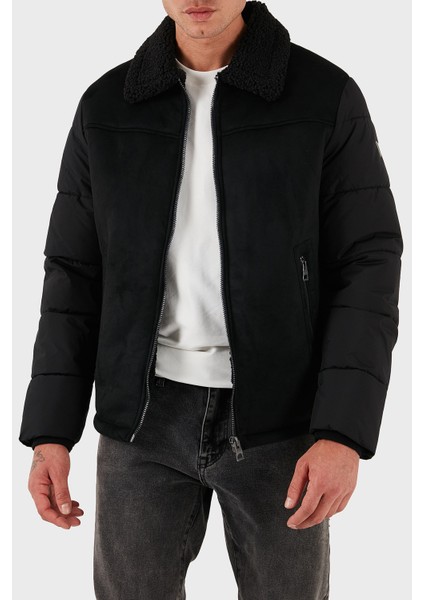 Shearling Logolu Regular Fit Ceket Yaka Fermuarlı Mont M5BL79W2292 Erkek Mont M5BL79 W2292 Jblk