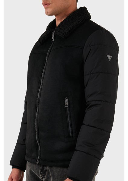 Shearling Logolu Regular Fit Ceket Yaka Fermuarlı Mont M5BL79W2292 Erkek Mont M5BL79 W2292 Jblk fırsatları