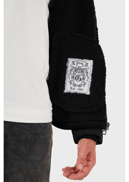 Shearling Logolu Regular Fit Ceket Yaka Fermuarlı Mont M5BL79W2292 Erkek Mont M5BL79 W2292 Jblk