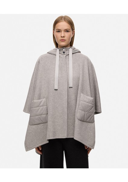 Kumaş Mix Kapüşonlu Panço IW6250079001005