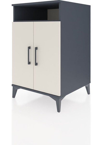 Kronos Komodin 3 Raflı 2 Kapaklı 60X59X96 Antrasit-Aytaşı modelleri