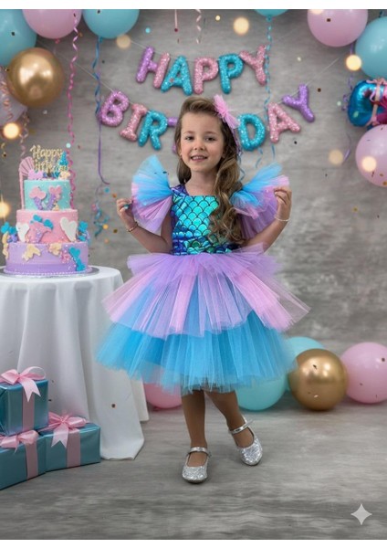 Kız Çocuk Deniz Kızı Abiye Elbise