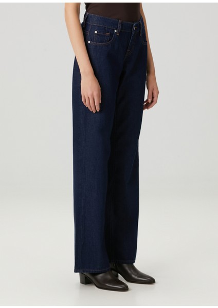 Low Straight Lacivert Jean Pantolon modelleri