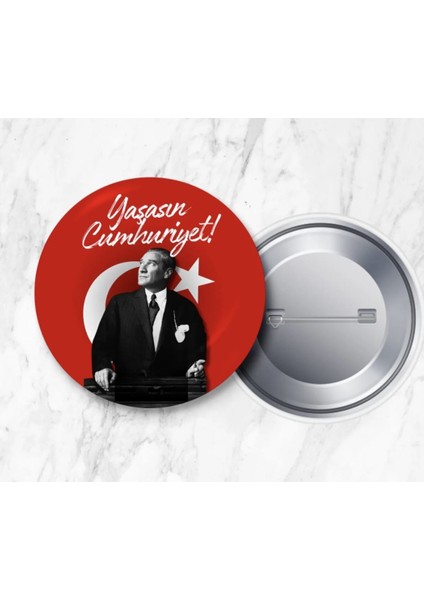 Atatürk Temalı Cumhuriyet Rozeti | 29 Ekim Rozetleri | 23 Nisan | Bayraklı Rozet| Metal Rozet