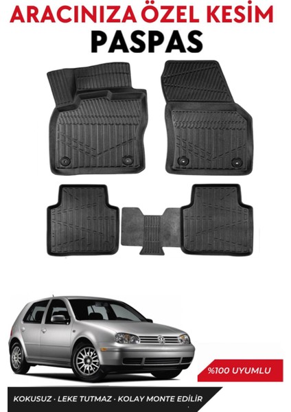 Volkswagen Golf 4 1997-1998-1999-2000-2001-2002 Model Bagaj Havuzu+Paspas Takımı Full Takım