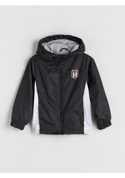 Yeni Sezon Kapüşonlu Beşiktaş Baskılı Erkek Çocuk Yağmurluk