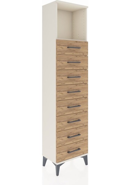 Arges Dolap Tek Raflı 8 Çekmeceli 44X30X182 Aytaşı-Çam fiyatları