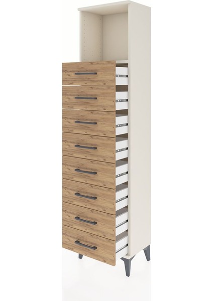 Arges Dolap Tek Raflı 8 Çekmeceli 44X30X182 Aytaşı-Çam fırsatları
