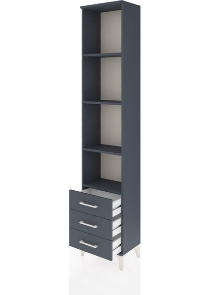 Arges Dolap 4 Raflı 3 Çekmeceli 44X30X221 Antrasit-Antrasit fırsatları