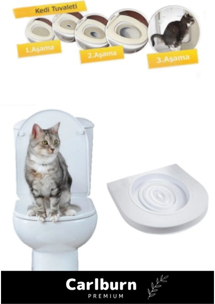 Yetişkin ve Yavru Kediler Için Renkli Tuvalet Eğitim Seti, Klozet Kapağı ve Kum Kabı modelleri