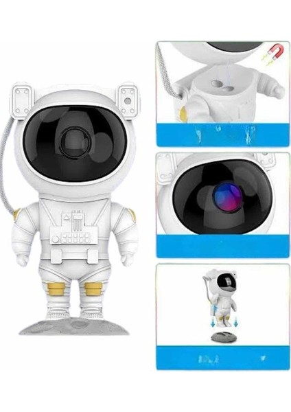 Wizard Gece Lambası Astronot Bluetooth Hoparlörlü Galaksi Işık Projektörü modelleri