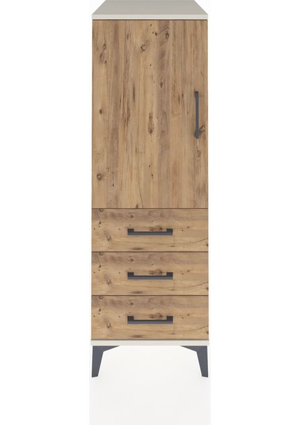 Kronos Dolap 2 Raflı 3 Çekmeceli Tek Kapaklı 44X59X134 Aytaşı-Çam
