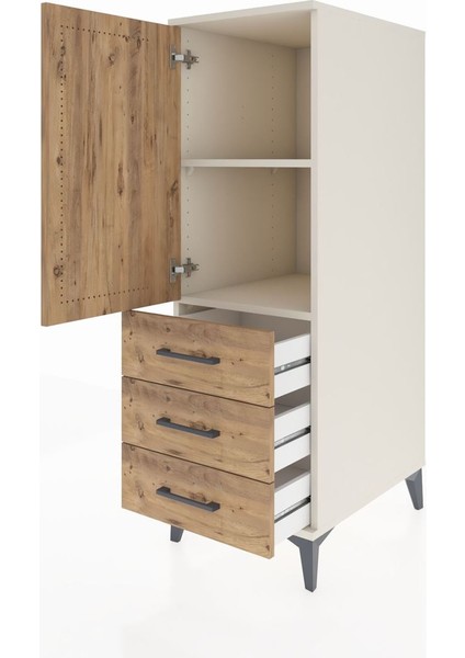 Kronos Dolap 2 Raflı 3 Çekmeceli Tek Kapaklı 44X59X134 Aytaşı-Çam fırsatları