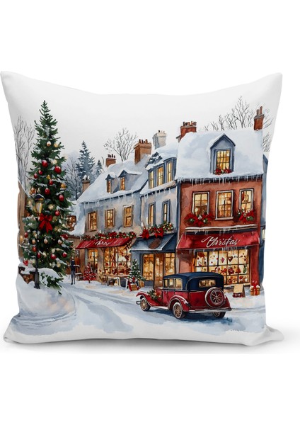 Yılbaşı Serisi Çift Tarafı Dijital Baskılı Kırlent Kılıfı (Christmas Noel Cushion Cover)