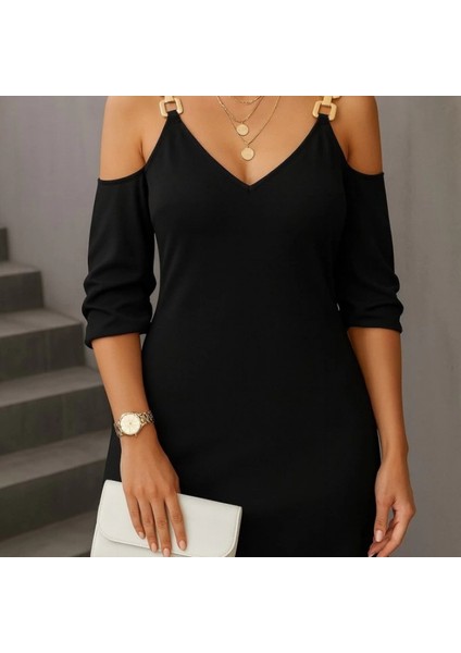 Mdb Kadın Uzun Kollu Askı Detay Iki Iplik Mini Boy Elbise modelleri