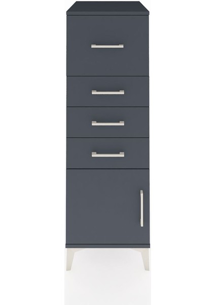 Kronos Dolap 4 Çekmeceli Tek Kapaklı 44X59X134 Antrasit-Antrasit