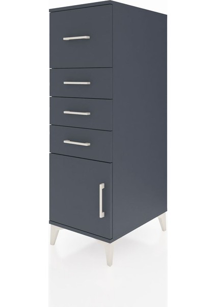 Kronos Dolap 4 Çekmeceli Tek Kapaklı 44X59X134 Antrasit-Antrasit modelleri
