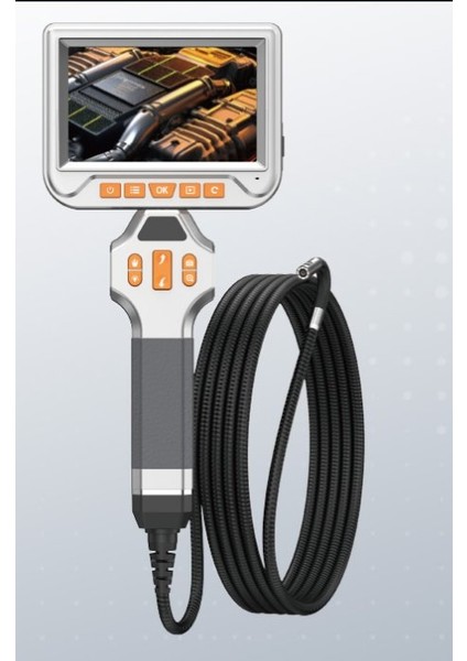 Ancel Çift Kameralı 360° Dönebilen Endoskop Kamera | 5'' Ekran, Otomatik Odaklama, Led'li 6 mm Kamera, Sd Kayıt