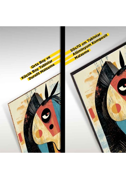 Retro Tarzı At Figürü "geometrik Soyut Sanat Tablosu" modelleri
