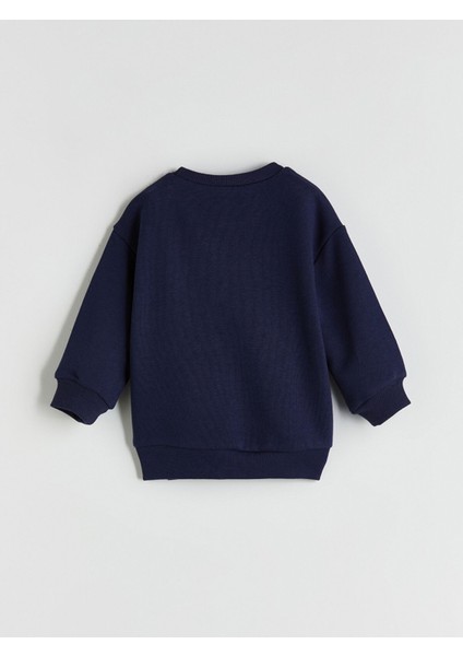 Yeni Sezon Bisiklet Yaka Baskılı Erkek Çocuk Sweatshirt modelleri