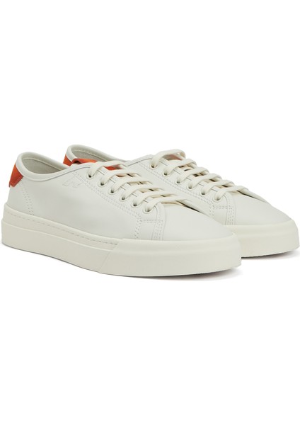 Krem Logo Detaylı Erkek Deri Sneaker fiyatları