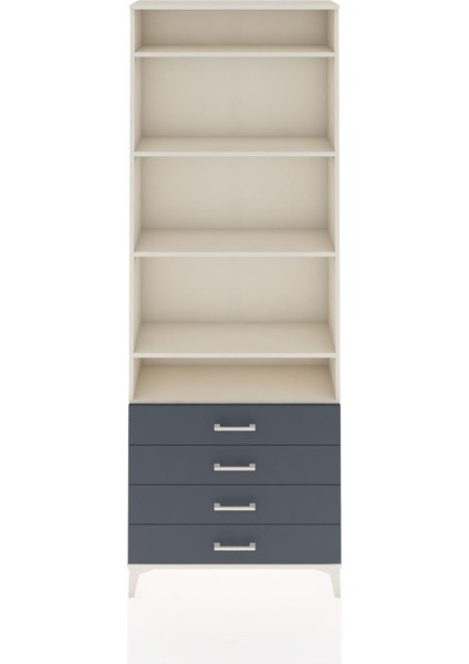 Arges Dolap 5 Raflı 4 Çekmeceli 88X30X243 Aytaşı-Antrasit
