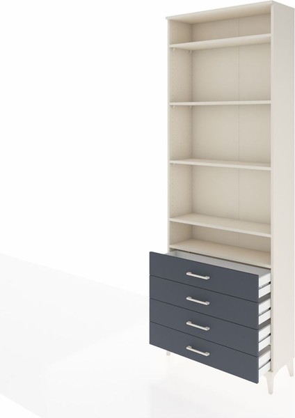 Arges Dolap 5 Raflı 4 Çekmeceli 88X30X243 Aytaşı-Antrasit fırsatları