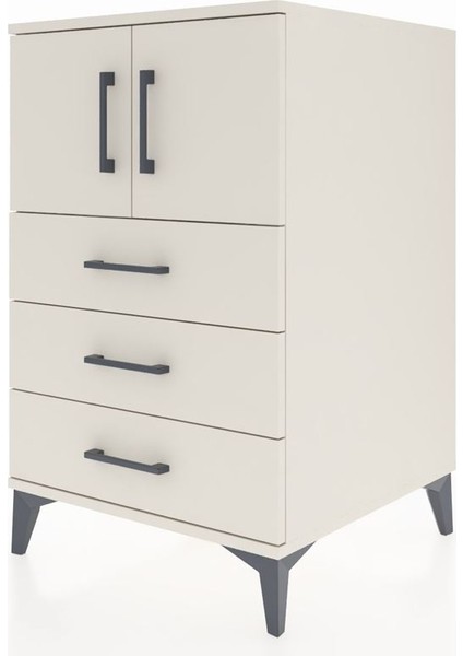 Kronos Komodin Tek Raflı 3 Çekmeceli 2 Kapaklı 60X59X96 Aytaşı-Aytaşı modelleri