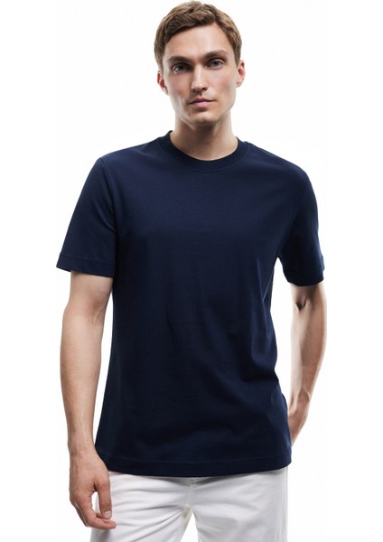 Pamuklu Kısa Kollu Regular Fit Bisiklet Yaka Basic Tişört