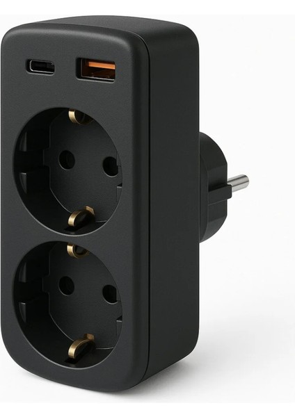 Çoklu Priz Yüksek Gerilim Korumalı 2'li Priz 1xusb 1xtype-C Çıkışlı Grup Priz Çoğaltıcı