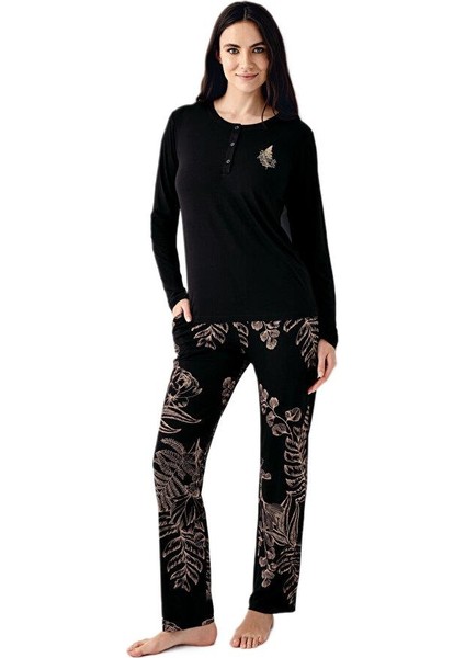 Kadın Siyah Pijama Takımı 3439-S