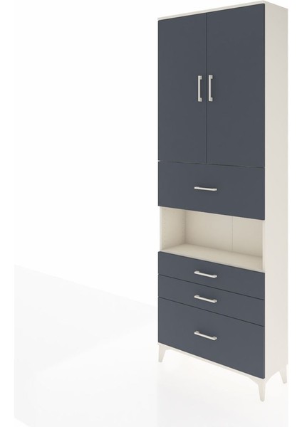 Arges Dolap 4 Raflı 4 Çekmeceli 2 Kapaklı 88X30X243 Aytaşı-Antrasit modelleri