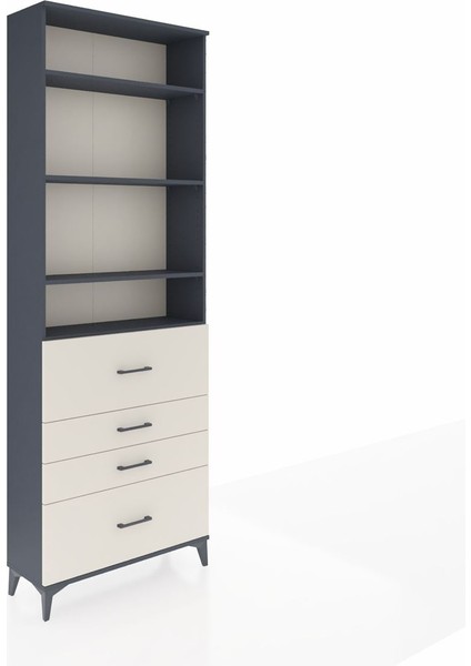 Arges Dolap 4 Raflı 4 Çekmeceli 88X30X243 Antrasit-Aytaşı fiyatları