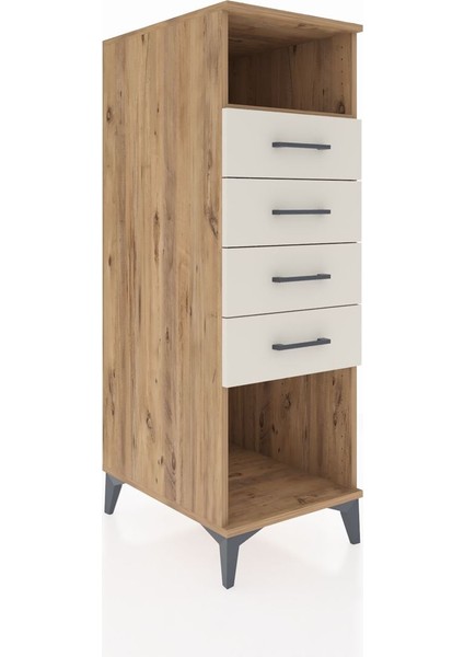 Kronos Dolap Tek Raflı 4 Çekmeceli 44X59X134 Çam-Aytaşı fiyatları