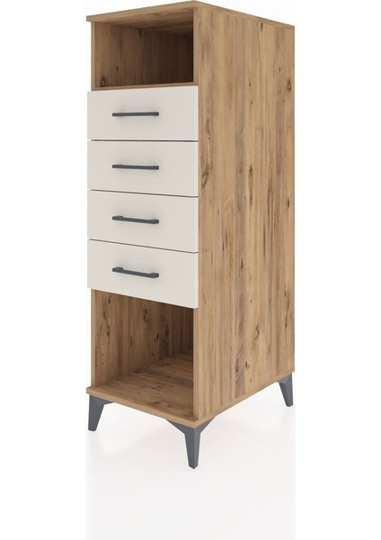 Kronos Dolap Tek Raflı 4 Çekmeceli 44X59X134 Çam-Aytaşı modelleri